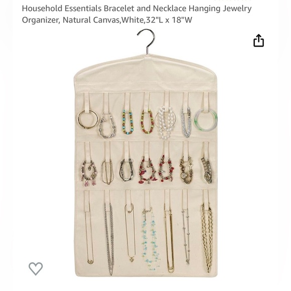 Double Sided Canvas Hanging Bracelet and Necklace Hanging Organizer-Awesome Item - Picture 1 of 7